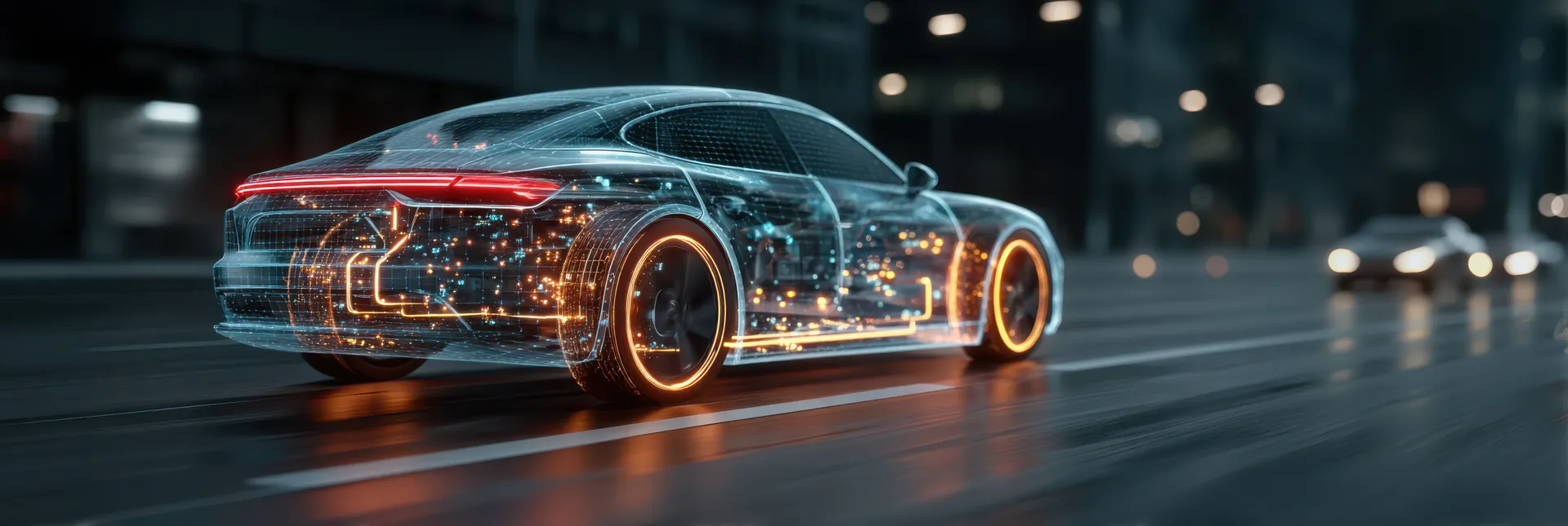 Futuristic corridor of light representing the future of energy and mobility