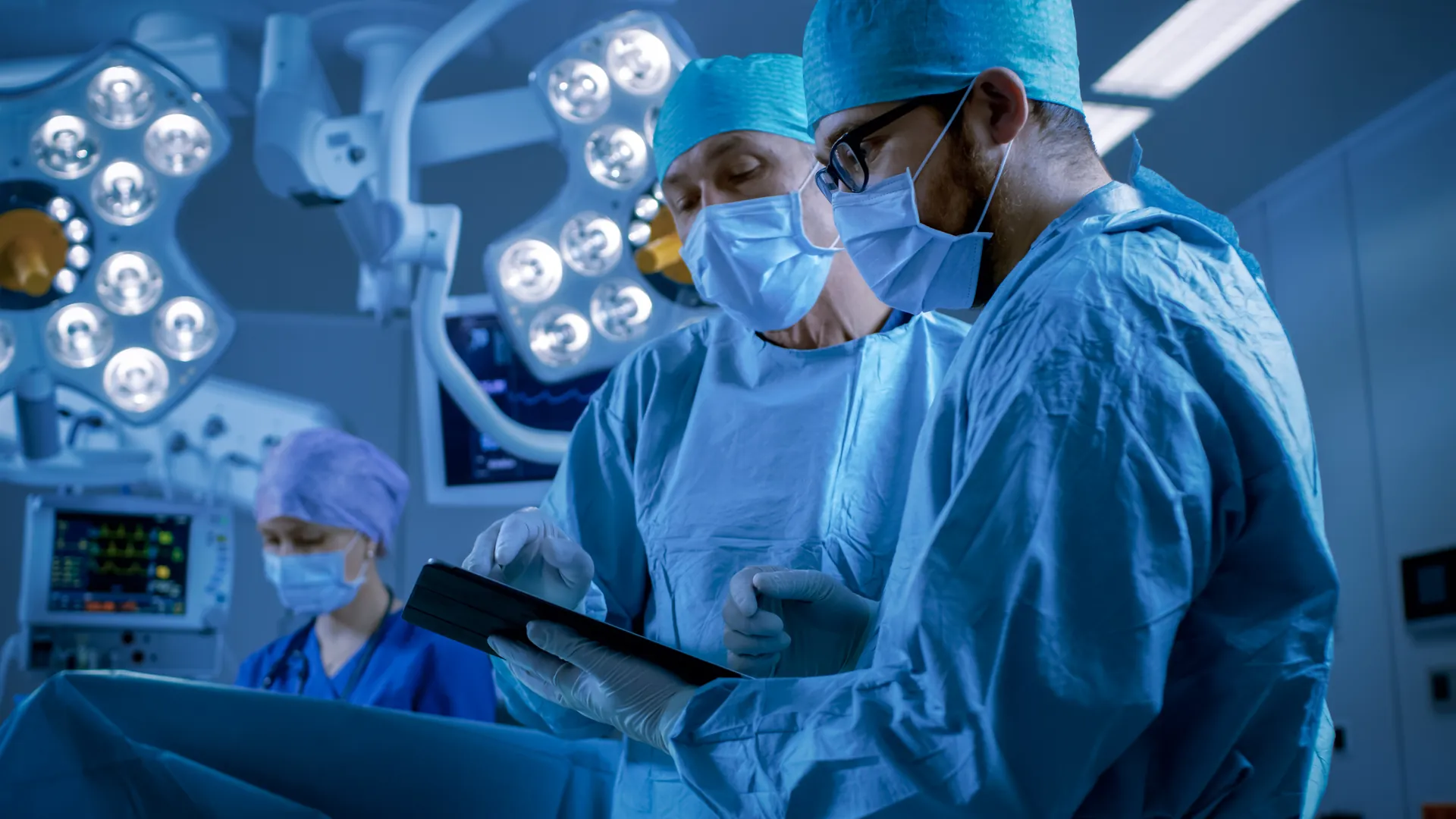 Robotic surgery in progress